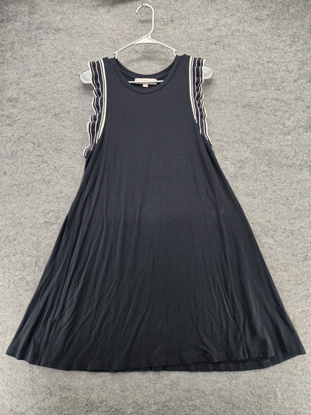 Ann Taylor LOFT Dress Womens Small Short Sleeve Black Knee Length